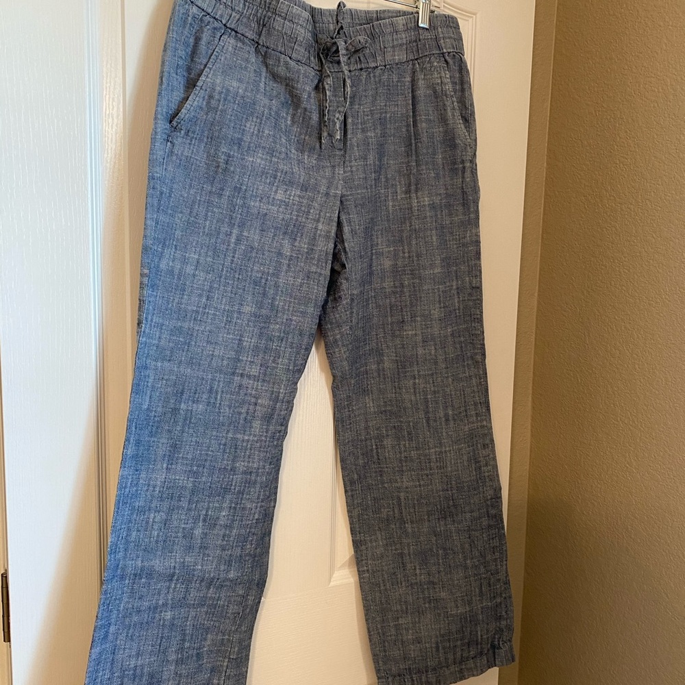 Wide leg linen trousers